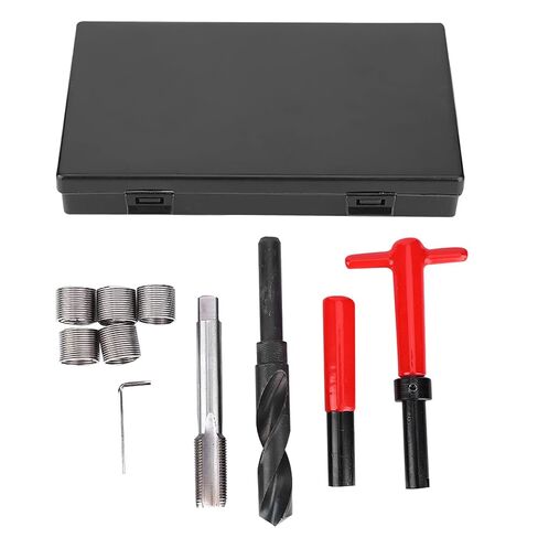 Ejoyous Thread Repair Tool Kit, 10Pcs Thread Repair Kit M18x1.5 Stainless Steel Twisted Drill Wrench Threaded Insert for Car, Portable Thread Metric Inserts Repair Kits in Saudi Arabia