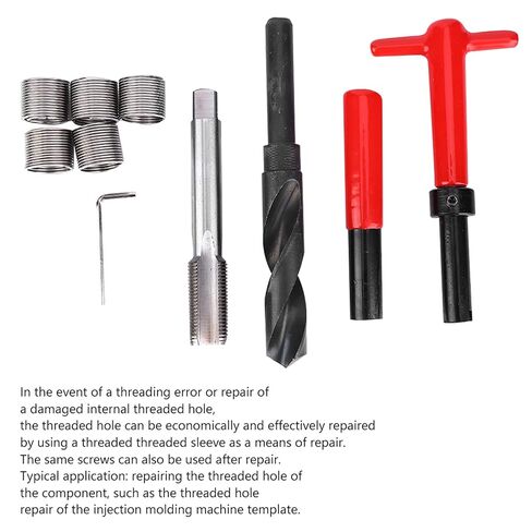 Ejoyous Thread Repair Tool Kit, 10Pcs Thread Repair Kit M18x1.5 Stainless Steel Twisted Drill Wrench Threaded Insert for Car, Portable Thread Metric Inserts Repair Kits in Saudi Arabia