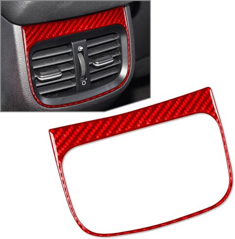 Carbon Fiber Car Rear Conditioning Outlet Vent Panel Cover Trim Decoration for Kia Forte Cerato K3 2019-2023(Black) in Saudi Arabia