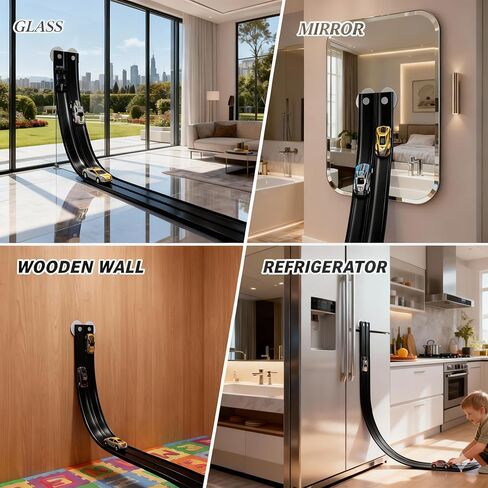 Flexible Race Car Track Toy for Kids – 4 Suction Cups, 2 Mini Cars, Dual-Lane Slot Track, Montessori Toy, 5M Long, Bendable Race Tracks, Black/Blue, STEM Gift for Toddlers 3+ (Blue) in Kuwait