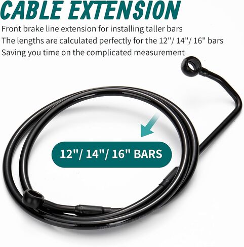 MoKitDora 14" Handlebar Front Upper Brake Line Cable for Harley Softail 2011-2017 Heritage FLSTC Fat Boy FLSTF with ABS Brakes, Black in Saudi Arabia