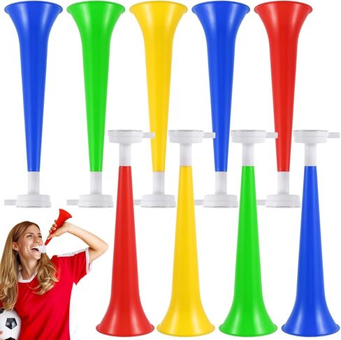 Garneck 10Pcs Plastic Stadium Horns, Trumpet Horns, Blow Horn Noise Makers Cheering Props for Sporting Events Games Graduation Party, Random Color in Saudi Arabia