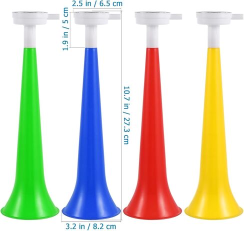 Garneck 10Pcs Plastic Stadium Horns, Trumpet Horns, Blow Horn Noise Makers Cheering Props for Sporting Events Games Graduation Party, Random Color in Saudi Arabia