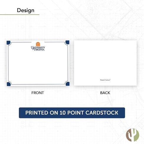Desert Cactus University of Virginia 10 Pack Notecards Stationery Cardstock Cavaliers UVA Wahoos Includes Envelopes Memo Party Thank You (Notecard 4b) in Saudi Arabia