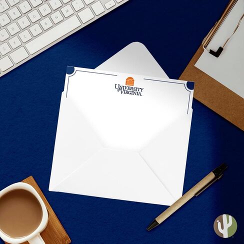 Desert Cactus University of Virginia 10 Pack Notecards Stationery Cardstock Cavaliers UVA Wahoos Includes Envelopes Memo Party Thank You (Notecard 4b) in Saudi Arabia