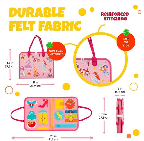كتاب إيبنجي مونتيسوري المزدحم للأطفال الصغار - لعبة تعليمية حسية مع سحابات وأبازيم وحروف وأرقام وألغاز - كتاب هادئ للسفر للطائرة والسيارة in Kuwait