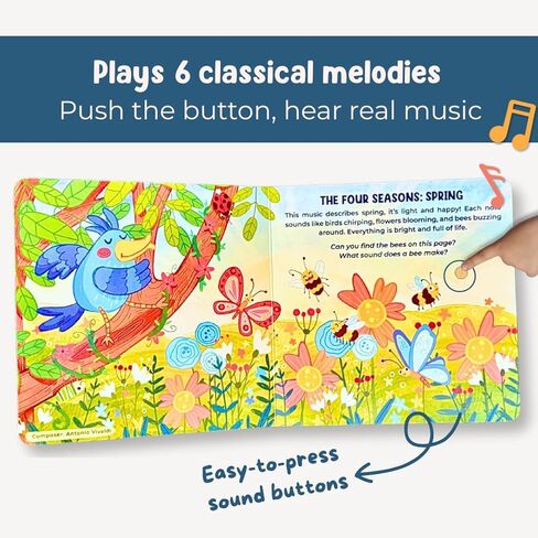 I Discover Classical Music – Sound Book for Babies & Toddlers | 6 Famous Classical Melodies | Interactive Board Book with Music | Ages 0–4 | Pirouette Kids in Saudi Arabia