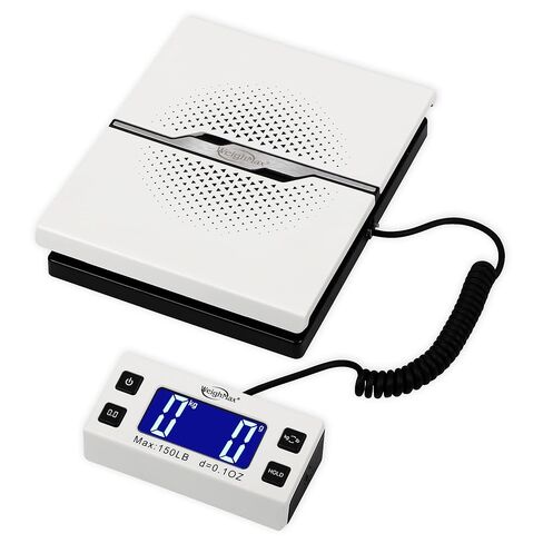 Weighmax W-8809 150 رطل x0.1oz شحن رقمي ومقياس بريدي مع شاشة ممتدة، ذهبي، بطارية ومحول تيار متردد متضمن in Kuwait
