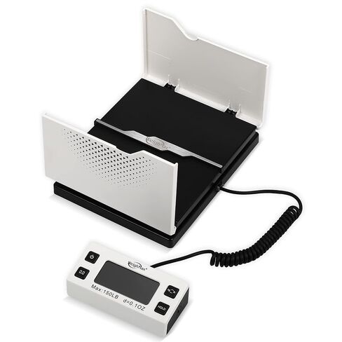 Weighmax W-8809 150 رطل x0.1oz شحن رقمي ومقياس بريدي مع شاشة ممتدة، ذهبي، بطارية ومحول تيار متردد متضمن in Kuwait