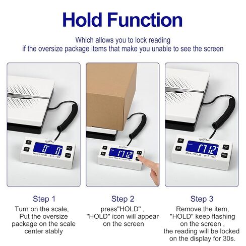 Weighmax W-8809 150 رطل x0.1oz شحن رقمي ومقياس بريدي مع شاشة ممتدة، ذهبي، بطارية ومحول تيار متردد متضمن in Kuwait