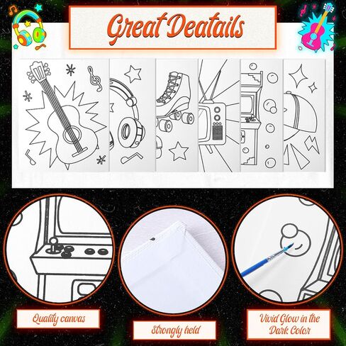 مجموعة طلاء قماش مرسومة مسبقًا من Maitys 22 قطعة، 6 مجموعات مع طلاء يتوهج في الظلام مقاس 8 × 10 بوصة، هدية قماشية مرسومة مسبقًا للبالغين لهدايا عيد الحب DIY وحفلات المواعدة للبالغين (سيدة) in Kuwait