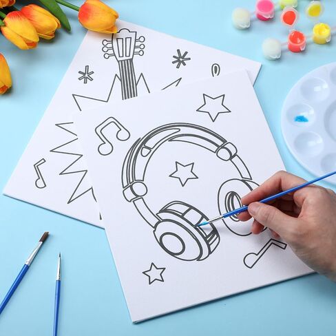 مجموعة طلاء قماش مرسومة مسبقًا من Maitys 22 قطعة، 6 مجموعات مع طلاء يتوهج في الظلام مقاس 8 × 10 بوصة، هدية قماشية مرسومة مسبقًا للبالغين لهدايا عيد الحب DIY وحفلات المواعدة للبالغين (سيدة) in Kuwait