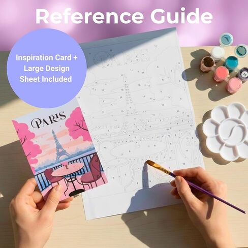 KEYBREE Paint and Sip Kit for Adults by Numbers – 2 Stretched Pre-Drawn Canvases, Wooden Easels, Acrylic Paints, Brushes, Palettes, Aprons & Table Cover | Couples Painting Kit, Perfect for Date Night in Saudi Arabia