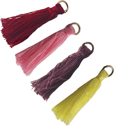 pson 110Pcs Burgundy Mini Crafting Tassels with Golden Jump Ring, 3cm/1.18" Tiny Tassels for Jewelry Making, Earring Accessories, DIY Crafts, Decorations in Saudi Arabia