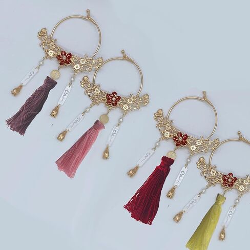 pson 110Pcs Burgundy Mini Crafting Tassels with Golden Jump Ring, 3cm/1.18" Tiny Tassels for Jewelry Making, Earring Accessories, DIY Crafts, Decorations in Saudi Arabia