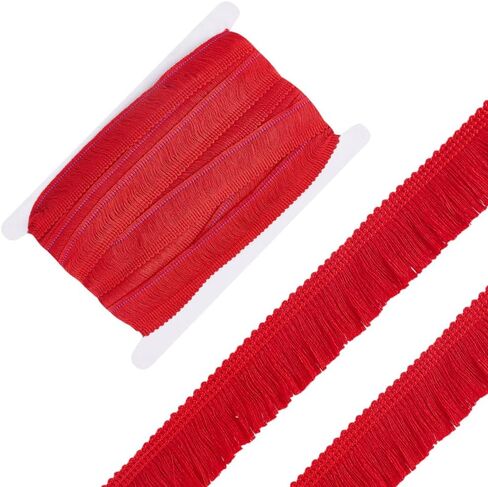 13.67 Yards Tassel Trim Sewing Accessory Red Lace Trim Ribbon 1 Inch Fabric Lace Trims Ribbon Sewing Fringe Trims for Home Decoration DIY Crafts Clothing Accessories in Saudi Arabia