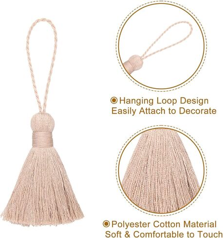 HARFINGTON Bookmark Tassels - 2Pcs 13.5cm/5.31" Soft Mini Tassel with Cord Loop for Keychain Bag Pendants Handmade DIY Crafts Accessory, Dark Green in Kuwait