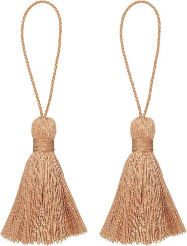 HARFINGTON Bookmark Tassels - 2Pcs 13.5cm/5.31" Soft Mini Tassel with Cord Loop for Keychain Bag Pendants Handmade DIY Crafts Accessory, Dark Green in Saudi Arabia