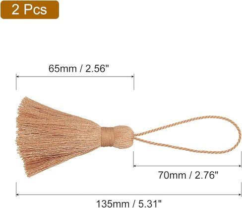 HARFINGTON Bookmark Tassels - 2Pcs 13.5cm/5.31" Soft Mini Tassel with Cord Loop for Keychain Bag Pendants Handmade DIY Crafts Accessory, Dark Green in Saudi Arabia