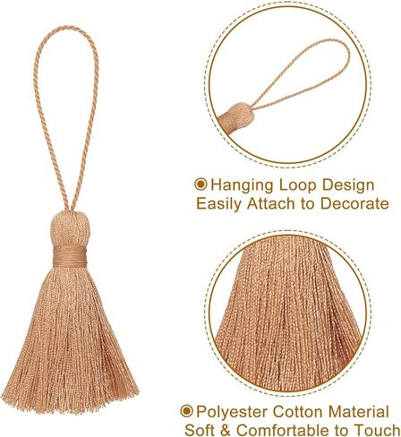 HARFINGTON Bookmark Tassels - 2Pcs 13.5cm/5.31" Soft Mini Tassel with Cord Loop for Keychain Bag Pendants Handmade DIY Crafts Accessory, Dark Green in Saudi Arabia