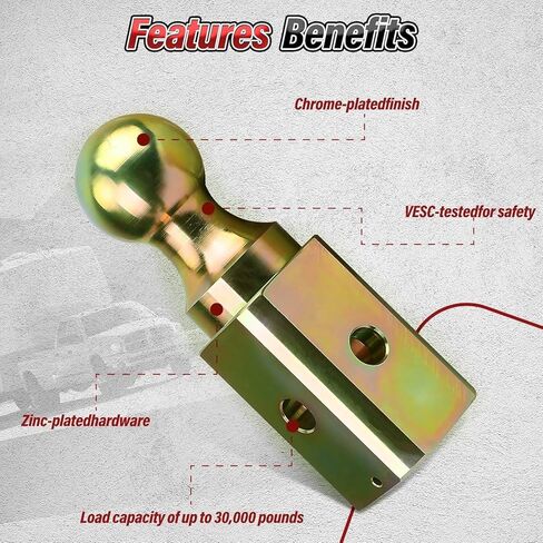 Fexhull 60618 Puck System Gooseneck Hitch Kit, 2-5/16-Inch Gooseneck Ball Fit for Dodge Ram Pickup 3500/2500/ 3500 2013-2021, 30,000 lbs GTW, 7,500 lbs. in Kuwait