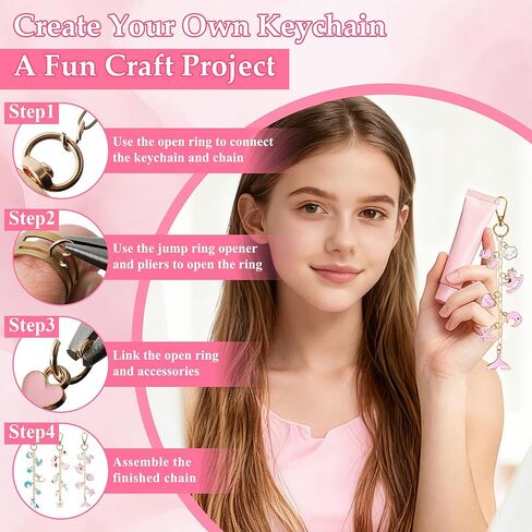 ZOYVUX 636Pcs Lip Gloss Charms Keychain Kit, DIY Bag Charm Kit with 178 Charms, 45 Keychain Hooks, 60 Extender Chains, Jump Rings and Jewelry Plier | Gifts for DIY Craft and Jewelry Making in Saudi Arabia