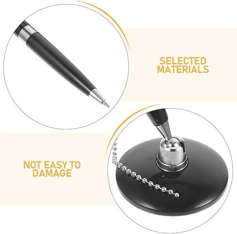 jojofuny 6pcs Secure Pen With Chain Security Pen Holder Counter With Adhesive Base For Reception Office Bank Work Hotel School Lobbies Retail Stores Home Supplies in Saudi Arabia
