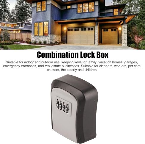 Combination Lock Box, Key Storage Lock Box with High Security, 10000 Combinations, for Indoor and Outdoor Use in Saudi Arabia