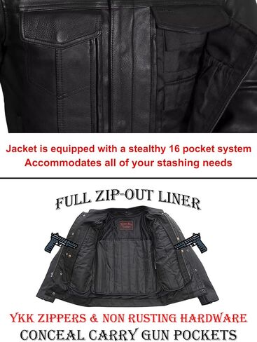 Mens Motorcycle Leather Riding Jacket | Leather Motorcycle Biker Jacket Men (2XL) in Saudi Arabia