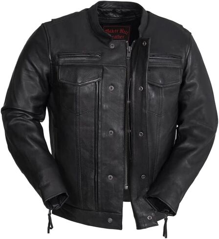 Mens Motorcycle Leather Riding Jacket | Leather Motorcycle Biker Jacket Men (2XL) in Saudi Arabia