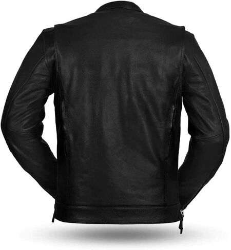Mens Motorcycle Leather Riding Jacket | Leather Motorcycle Biker Jacket Men (2XL) in Saudi Arabia