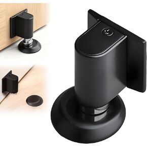 2026 New Magnetic Door Wedge Stopper No Drill Invisible Heavy Duty Zinc Alloy Door Wall Protector Wide Compatibility Bottom of Door Keep Doors Open Black Durable Easy Installation in Kuwait