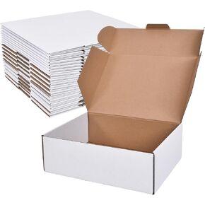 Shipping Boxes, 7x5x2 Inches, White Corrugated Cardboard Literature Mailer, Set of 25 in Saudi Arabia