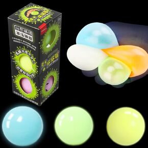 6pcs 2.4in Lumi Balls,Dream Balls,Glow in The Dark Sticky Ball That Stick to The Ceiling,Elevated Stress Balls for Kids and Adults,Stocking Stuffers,ASMR Cool Stuff for Teens in Kuwait