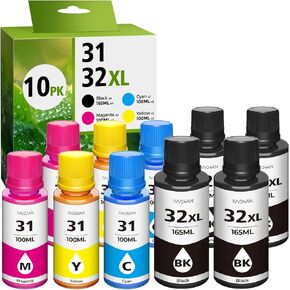 31 32XL Ink Bottle Set, Smart Tank 7602 5101 6001 651 Ink Refill Compatible with HP 31 Ink 32XL Black Ink Bottle Set for Smart Tank 5101 7602 5000 651 5103 6001 7301 7001 7302 5102 7002 7006 Printers in Kuwait