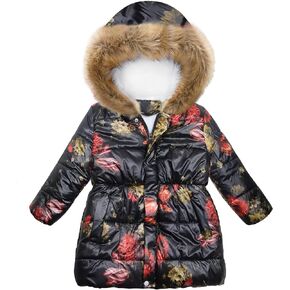 معطف شتوي للفتيات والأولاد من Miss Bei، ملابس خارجية، سترات منتفخة دافئة، معاطف كاجوال بغطاء للرأس مقاومة للرياح مع جيب in Kuwait