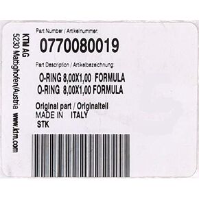 KTM O-RING 8,00X1,00 FORMULA 2002-2007-2017 50 65 85 105 SX XC SXS 0770080019 in Saudi Arabia