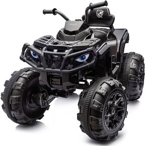 Shark Kids ATV 4 Wheeler، 24V 4WD لعبة ركوب ATV الكهربائية للأطفال الكبار، محرك 4X200W، السرعة القصوى 5.6 ميل في الساعة - أزرق in Kuwait