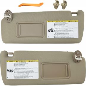 زوج من واقي الشمس من الجانب الأيسر والأيمن مع مشابك لسيارة Toyota 4Runner 2010-2023 استبدال ظلة داخلية مع فانيتي #74320-35A91-B1 (لون رمادي) in Kuwait