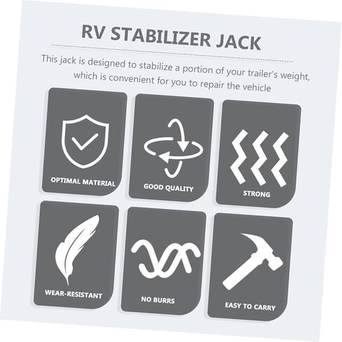 Cabilock 2 قطعة دعم العربة مثبت جاك للمقطورة Rv مقطورة دعم جاك الثقيلة تحمل الحمل أداة صيانة السيارة العملية وتوفير العمالة in Kuwait