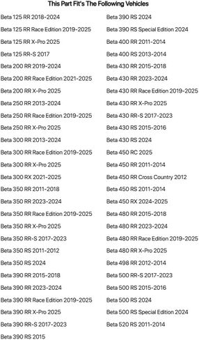 دليل سلسلة TUSK باللون الأحمر لإصدار Beta 300 RR Race 2019-2025 in Kuwait