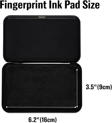 Fingerprint Ink Pad – Ultra-Black Quick-Dry Washable Ink, Flawless 10,000+ Fingerprints Crisp Impressions, Non-Toxic & Easy Cleanup – Large 6.2" Pad for Banks, Schools, Legal & Law Enforcement Use in Saudi Arabia