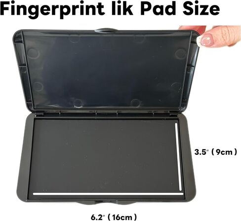 Fingerprint Ink Pad – Ultra-Black Quick-Dry Washable Ink, Flawless 10,000+ Fingerprints Crisp Impressions, Non-Toxic & Easy Cleanup – Large 6.2" Pad for Banks, Schools, Legal & Law Enforcement Use in Saudi Arabia