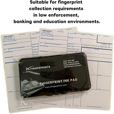 Fingerprint Ink Pad – Ultra-Black Quick-Dry Washable Ink, Flawless 10,000+ Fingerprints Crisp Impressions, Non-Toxic & Easy Cleanup – Large 6.2" Pad for Banks, Schools, Legal & Law Enforcement Use in Saudi Arabia