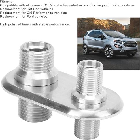 Universal Car Air Conditioner Bulkhead Connector Premium AC Line Port Heater Bulkhead Firewall Bulkhead Replacement for Hot Rod (Silver) in Saudi Arabia