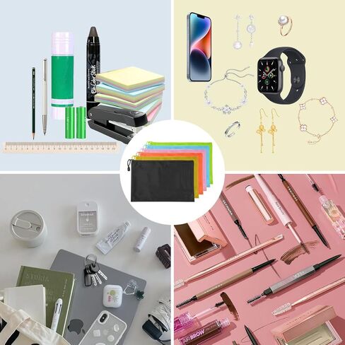 6 قطع من أكياس الملفات بسحاب مقاومة للماء، مجلد تخزين مستندات مكتبية، حقيبة إكسسوارات السفر لمستلزمات المكاتب (مقاس A5 9.2 بوصة × 6.7 بوصة 6 ألوان) in Saudi Arabia