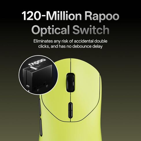 ماوس الألعاب اللاسلكي Rapoo VT2 MAX، معدل الاقتراع اللاسلكي الحقيقي 8K، خفيف الوزن 53 جرام، بطارية تصل إلى 500 ساعة، Nordic nRF54L15 MCU، 120 مليون مفتاح بصري، 10 أزرار قابلة للبرمجة، تمكين ماكرو in Kuwait