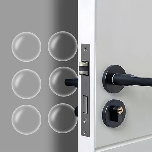 Wall Protectors from Door Knobs, 6 Pieces of Clear Rubber Door Knob Cushion, Round Wall Shield Cushion, Quiet Wall Protector for Door Handle,Durable, Shock in Saudi Arabia