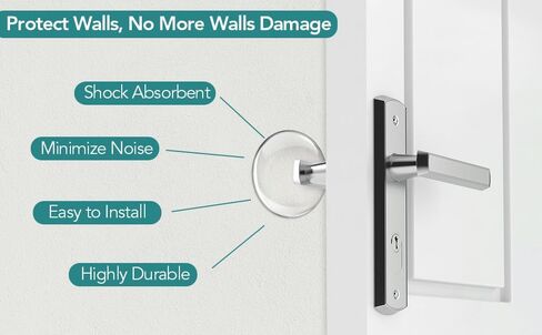 Wall Protectors from Door Knobs, 6 Pieces of Clear Rubber Door Knob Cushion, Round Wall Shield Cushion, Quiet Wall Protector for Door Handle,Durable, Shock in Saudi Arabia