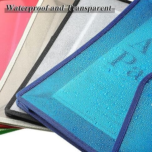3 Pieces Plastic File Folders Envelope Expanding File Wallet Organizer Documents Folder with Snap Closure and Pocket, A5 Size Waterproof Transparent Pouch for Office Business School in Saudi Arabia